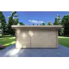 Moderne Gartenhaus SVEVA 5x3, 40mm, Rückansicht
