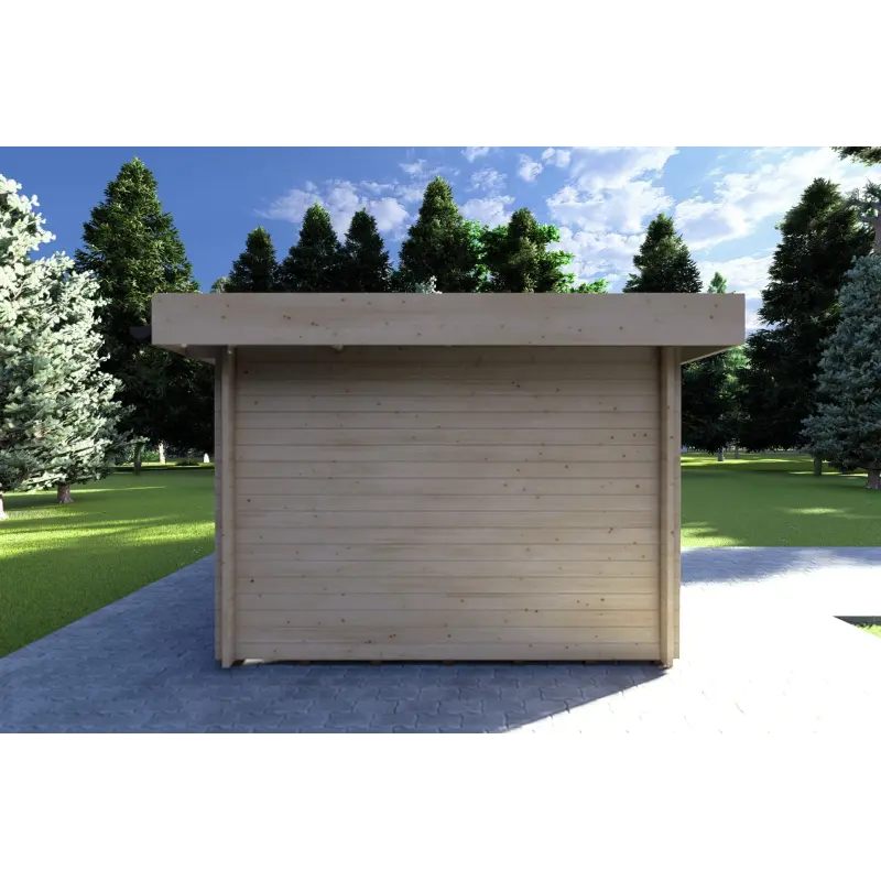 Moderne Gartenhaus SVEVA 5x3, 40mm, linke Seite