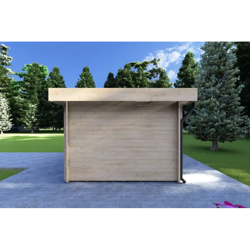 Moderne Gartenhaus SVEVA 5x3, 40mm, rechte Seite