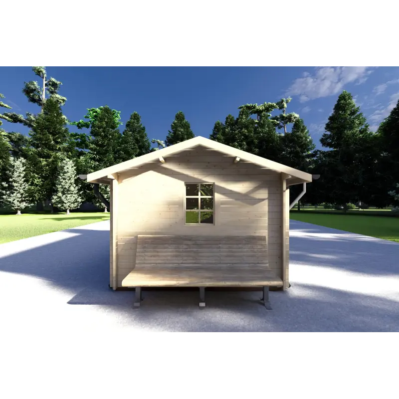 Gartenhaus Holz LUNA 5x3, 40mm, rechte Seite