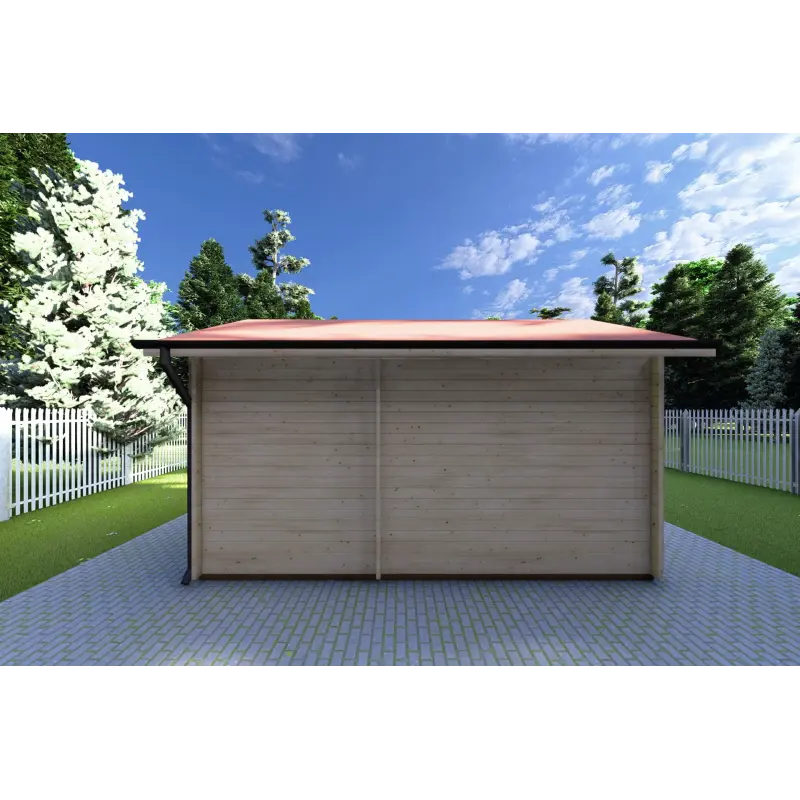 Gartenhaus Holz ROSA 5x3.5, 40mm, Rückansicht