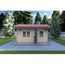 Gartenhaus Holz ROSA 5x3.5, 40mm, Frontansicht