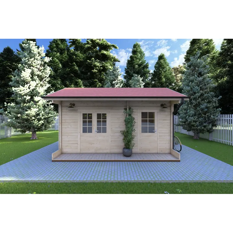 Gartenhaus Holz ROSA 5x3.5, 40mm, Frontansicht