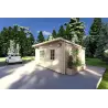 Moderne Gartenhaus DESY 5x4, 40mm, Frontansicht rechte Seite