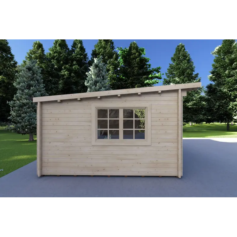 Moderne Gartenhaus DESY 5x4, 40mm, linke Seite
