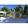 Gartenhaus ARIANNA 4x5, 40mm, Frontansicht rechte Seite