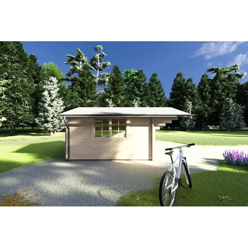Gartenhaus Holz AUDREY 4x4, 40mm, linke Seite