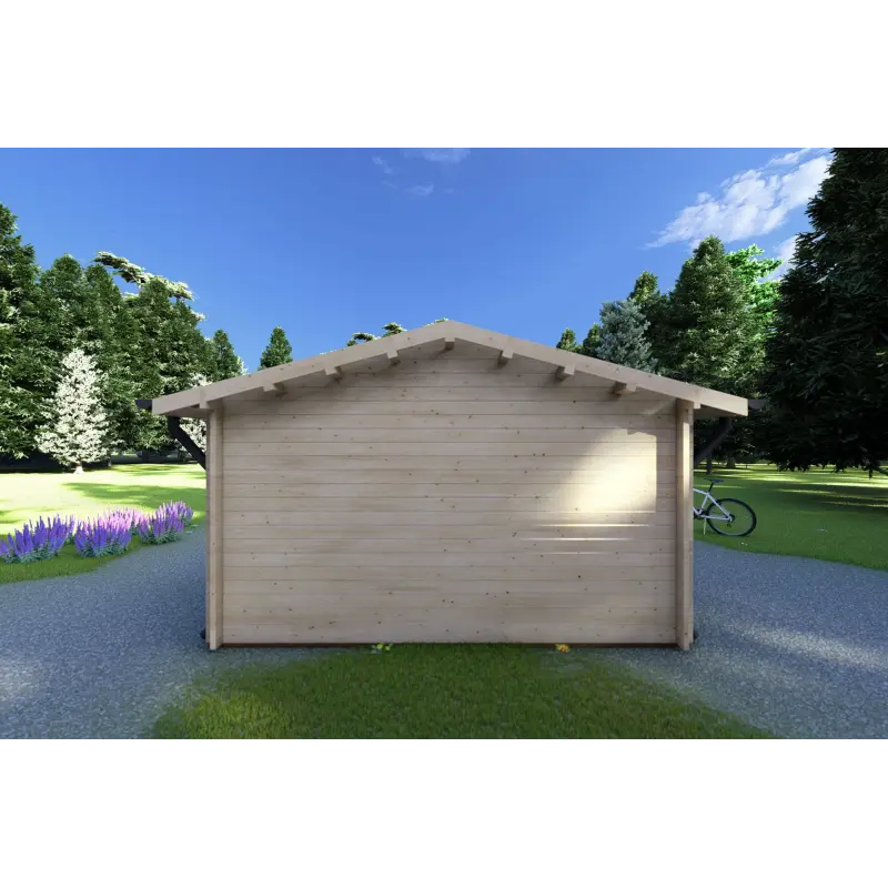 Gartenhaus Holz AUDREY 4x4, 40mm, Rückansicht