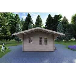 Gartenhaus Holz AUDREY 4x4, 40mm, Frontansicht