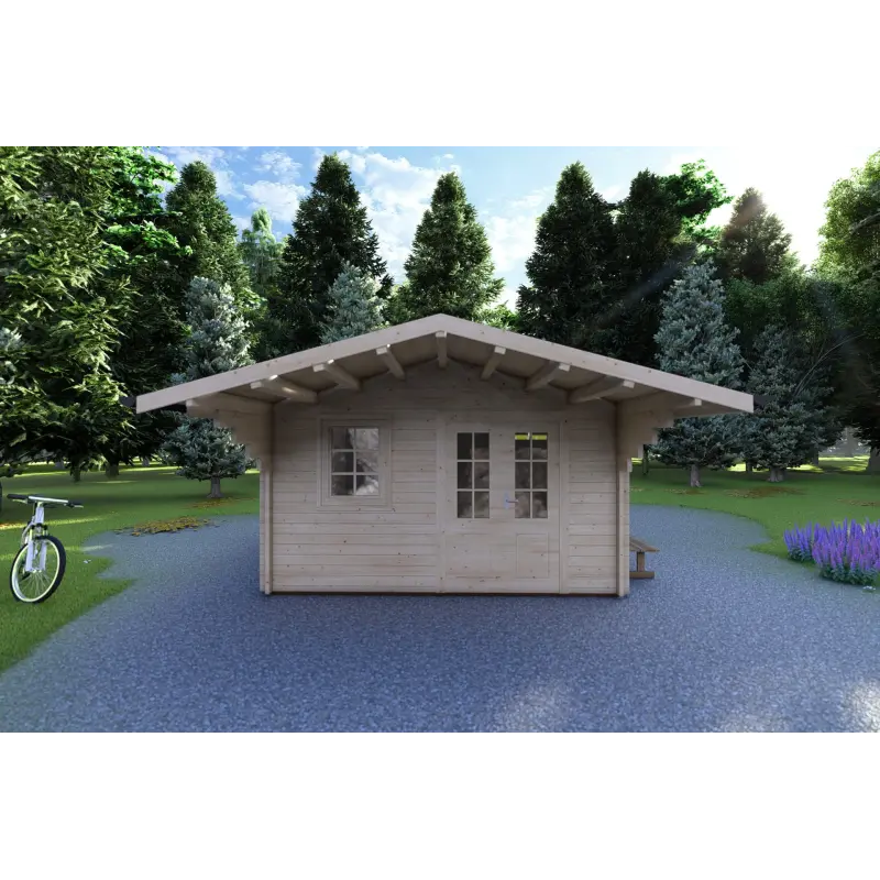 Gartenhaus Holz AUDREY 4x4, 40mm, Frontansicht