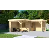 Moderne Gartenhaus REBECCA 6x6, 44mm, Frontansicht