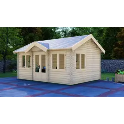Gartenhaus Holz MARISSA 5.5x4, 68mm, Frontansicht rechte Seite