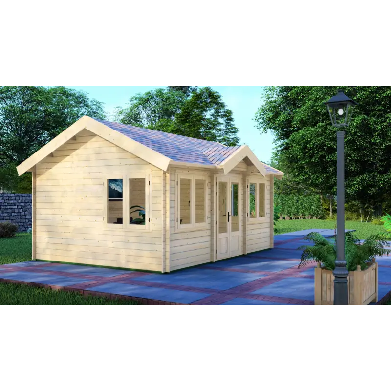 Gartenhaus Holz MARISSA 5.5x4, 68mm, linke Seite