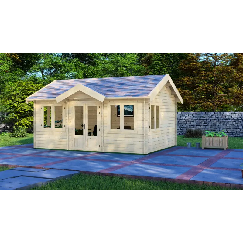 Gartenhaus Holz MARISSA 5.5x4, 68mm, Frontansicht