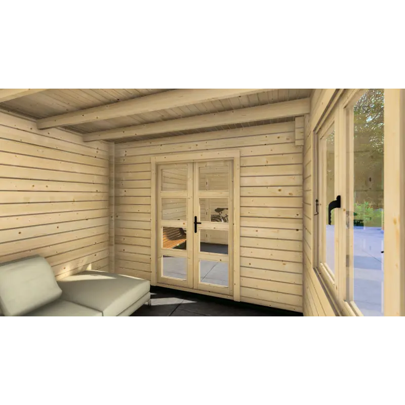 Gartenhaus Holz FIAMMETTA 3x8, 44mm, Innenansicht