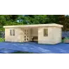Gartenhaus Holz FIAMMETTA 3x8, 44mm, Frontansicht rechte Seite