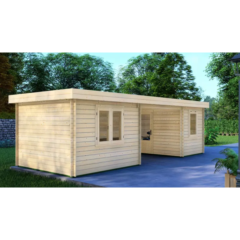 Gartenhaus Holz FIAMMETTA 3x8, 44mm, linke Seite