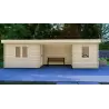 Gartenhaus Holz FIAMMETTA 3x8, 44mm, Frontansicht