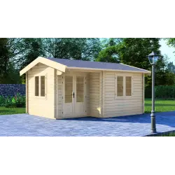 Moderne Gartenhaus ANASTASIA 5x4, 44mm, Frontansicht