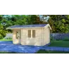 Moderne Gartenhaus ANASTASIA 5x4, 44mm, Frontansicht rechte Seite