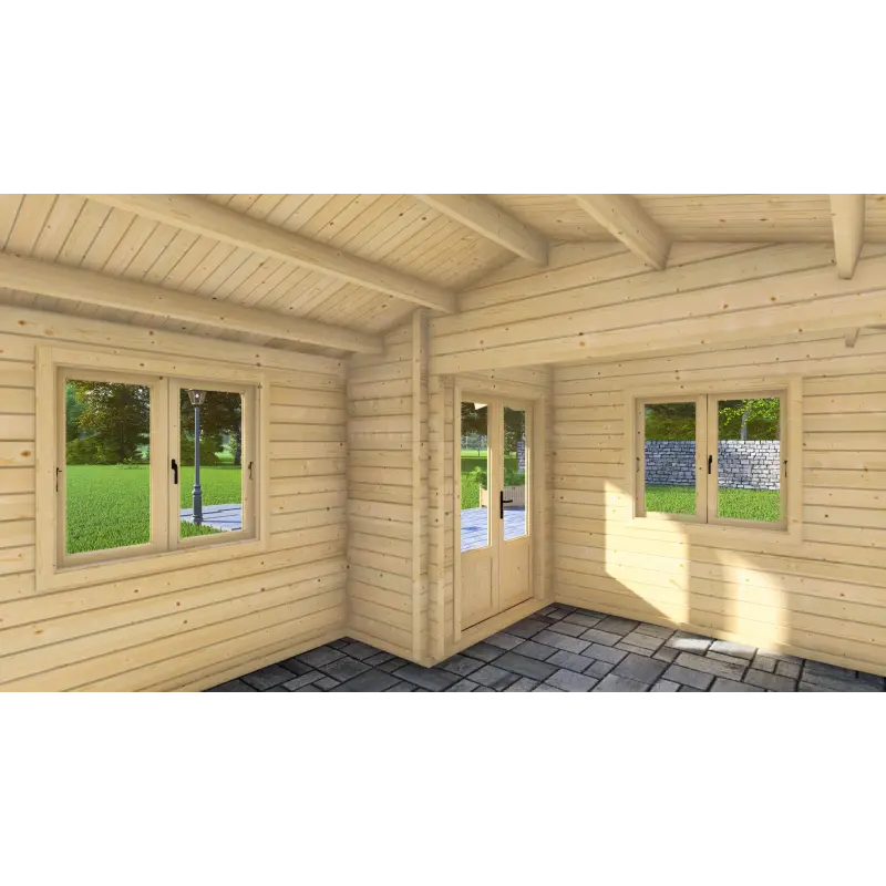 Gartenhaus Holz MONICA 5x4, 68mm, Innenansicht