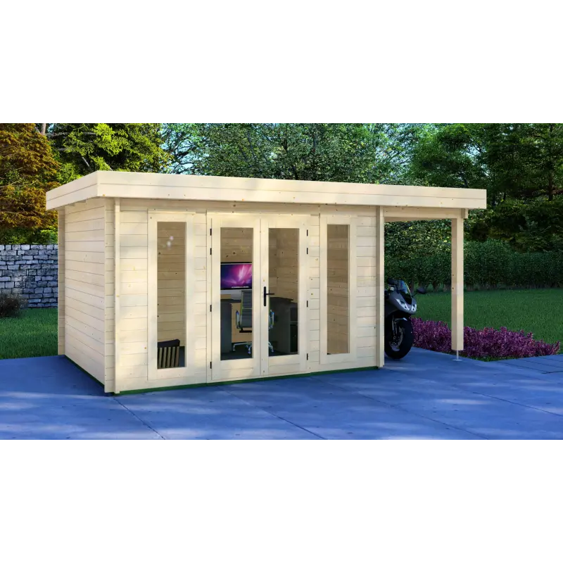 Gartenhaus GWEN 5x3, 44mm, linke Seite