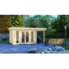 Gartenhaus GWEN 5x3, 44mm, Frontansicht