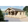 Moderne Holzhaus SAMANTHA 6x8, 68mm, Frontansicht rechte Seite