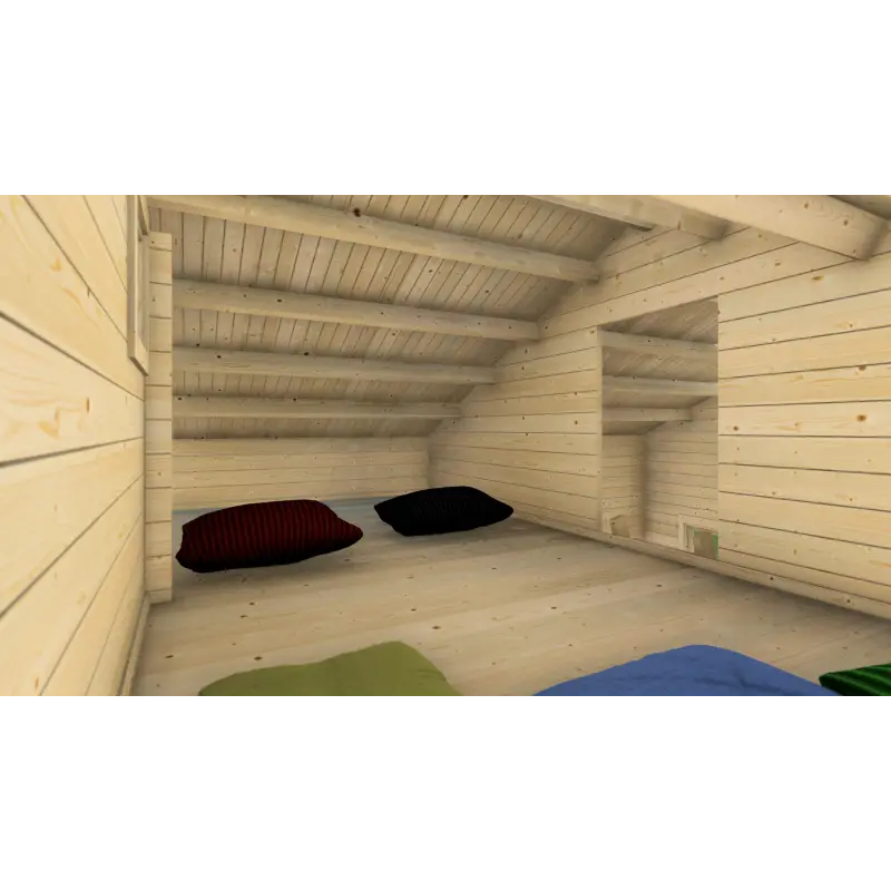 Moderne Holzhaus SAMANTHA 6x8, 68mm, Empore