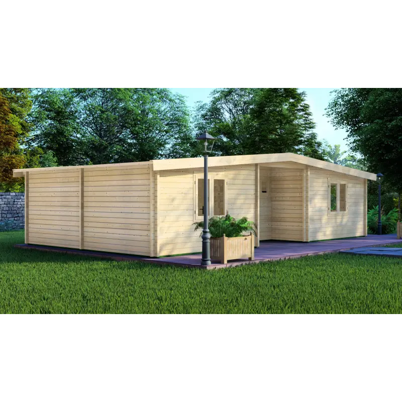 Blockbohlenhaus ELETTRA 10.5x6, 68mm, linke Seite