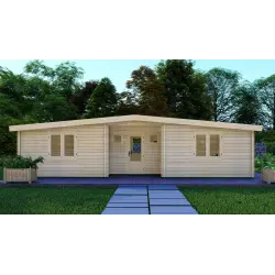 Blockbohlenhaus ELETTRA 10.5x6, 68mm, Frontansicht
