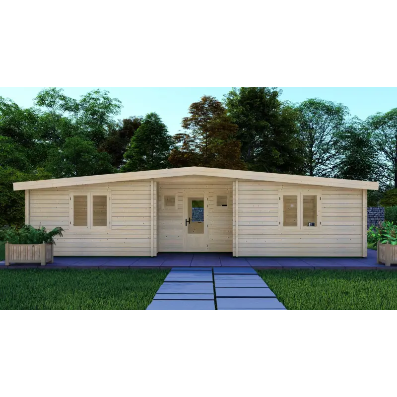 Blockbohlenhaus ELETTRA 10.5x6, 68mm, Frontansicht