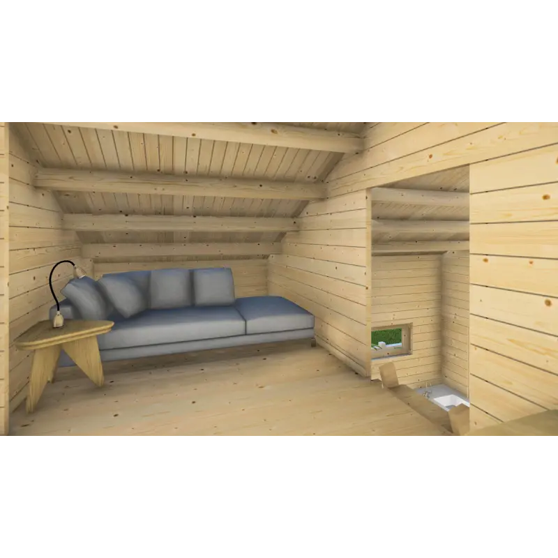 Winterfestes Holzhaus VANESSA 8x6, 44/100/44mm, Galerie