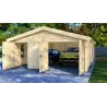 Doppelholzgarage 6x9, 68mm, Frontansicht
